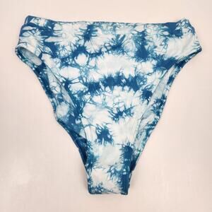 L*Space Frenchi Bikini Bottom in Aqua Blue Tie Dye Size Large